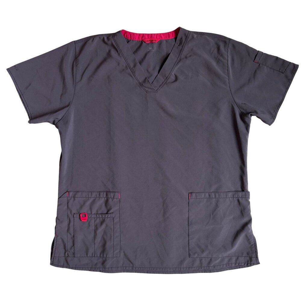 Carhartt Force Cross-Flex V-Neck Scrub Top (Grey) - Size XL